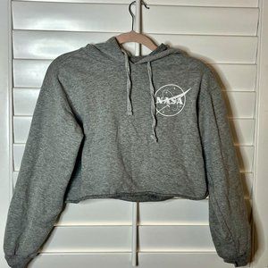 Nasa Women's Crop Top Hooded Sweatshirt